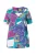 Ulla Popken Shirt  royal blue/koningsblauw / jade groen / pink / wit