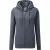 Russell Dames Premium Authentieke Hoodie met rits (3-laagse stof) (Konvooi Grijs)