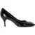 Celine Amandelneus Kitten Hak Pumps in Zwart Leder