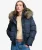 Everest Check Hettegenser Bomber Jas Slanke Pasvorm Blauw