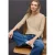 Street One Dames Shirt met vierkante halslijn in Beige
