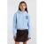 America Today sweater met studs en tekst – lichtblauw/zwart