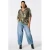 MS Mode top met print – kaki/zwart