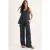 V-hals Katoenen Blouse-Broek Twee-in-één Set