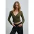 Slim fit wikkelblouse met V-hals