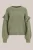 WE Fashion – Dames gebreide trui met ruches – Regular fit – Pastelgroen –