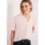 Street One Dames Blouse met gespleten hals en omslag in Roze