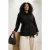 TRENDYOLMİLLA Dames Zwart Effen Regular fit Grote maten Trenchcoats