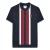 Lambretta Heren Greco Gestreept Gebreid Poloshirt met Korte Mouwen (Marine)