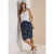 Kniehoge rok met elastische tailleband en print