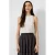 QS katoenen slim fit top met semi-transparant – wit