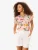 love & roses Shirt  groen / rosa / bloedrood