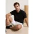 TRENDYOL MAN Heren Zwart Effen Kort Regular fit Poloshirts