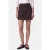 PIECES korte geruite rok met wol – bruin