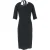 Roland Mouret midi-jurk met panelen en strikdetails in zwarte viscose.