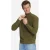 No Excess Pullover Half Zip Shoulder Detail Moss