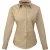 Premier Dames/dames Poplin Blouse met lange mouwen / Gewoon werk overhemd (Khaki)