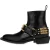Moschino Texan Mini Lettering Ankle Boots Black