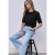 Street One Dames Shirt met ronde hals in gebreide look in Zwart