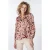 EsQualo Blouse V-neck Autumn Flower Print Print