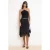 TRENDYOLMİLLA Dames Zwart Effen Midi Asymmetrisch Rokken