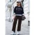 Broek met Mid Waist-taille en Wide Leg-pijpen in casual pasvorm
