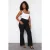 Trendyol Curve Dames Zwart Effen Flared Hoge taille Grote maten Broeken