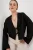Viscose Blend V-Hals Lange Mouw Kimono met Binding Detail