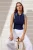 TRENDYOLMİLLA Dames Donkerblauw Colorblock Mouwloos Regular fit Blouses