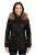 Zwarte leren parka met capuchon voor dames – Charleville