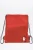 Effen nylon rugzak met trekkoord en monogram in rood