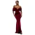 Vrouwen fluwelen jurk Goddiva Off The Shoulder Deep Plunge Maxi