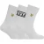 Lyle & Scott Heren Belettering Crew Sokken (Set van 3) (Wit)