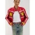Harper & Yve x Tessa van Montfoort imitatieleren jas met tekstprint – rood