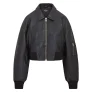 Oversized lederen MA-1 bomberjack voor dames