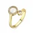 Luxenter ring met wit parelmoer 18k gouden afwerking – Yaran