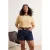 Trendyol Curve Dames Geel Gestreept Kort Regular fit Grote maten T-shirts