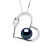LIEFDE ketting zoetwaterparels 8-9mm Black 925