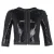 Chanel Gevoerd Sequined Cropped Blazer in Zwarte Polyester