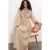 Gestippelde Maxi Hemdblousejurk