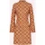 Topvintage exclusive ~ Izzy Retro Flower jurk in oranje en bruin