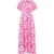 French Connection Riley Belt Dress Long Wild Rosa/white