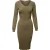 Michael Kors getailleerde midi-jurk van geribbelde gebreide stof in metallic goudkleurige viscose