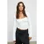 Slim fit-blouse met vierkante hals