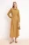 Bruine platte maxi-jurk voor dames, lange casual/dagelijkse A-lijn jurk met hijab