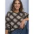 Sweatshirt met ronde hals en ruitjespatroon