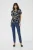 Blouse met korte mouwen Relaxed fit Marine Flower floral