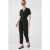 Effen Geweven Jumpsuit met Kraag en Strikdetail