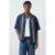 Mango Man regular casual overhemd donkerblauw