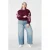 MS Mode gebloemde sweater donkerrood